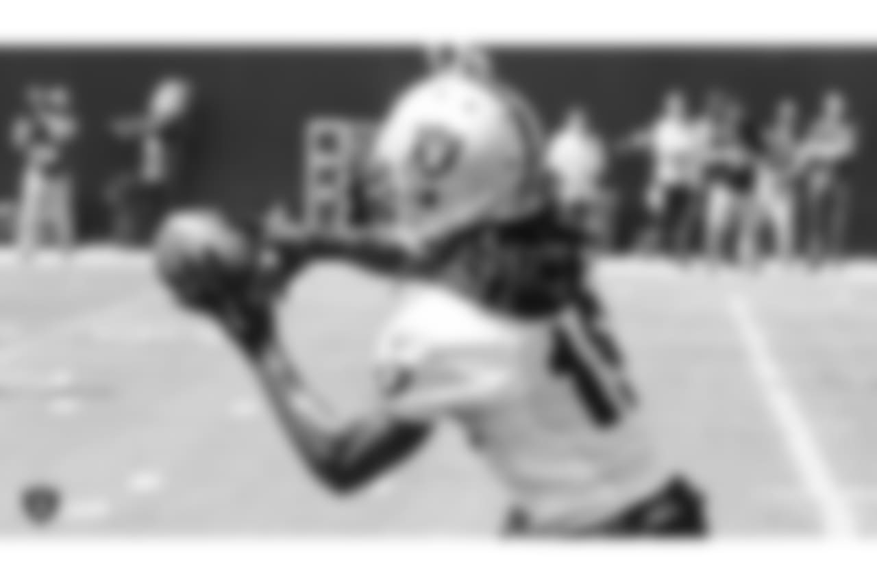 Oakland Raiders wide receiver Isaac Whitney (19) at an Organized Team Activity (OTA) at the Oakland Raiders Practice Facility, Tuesday, May 29, 2018, in Alameda, California.