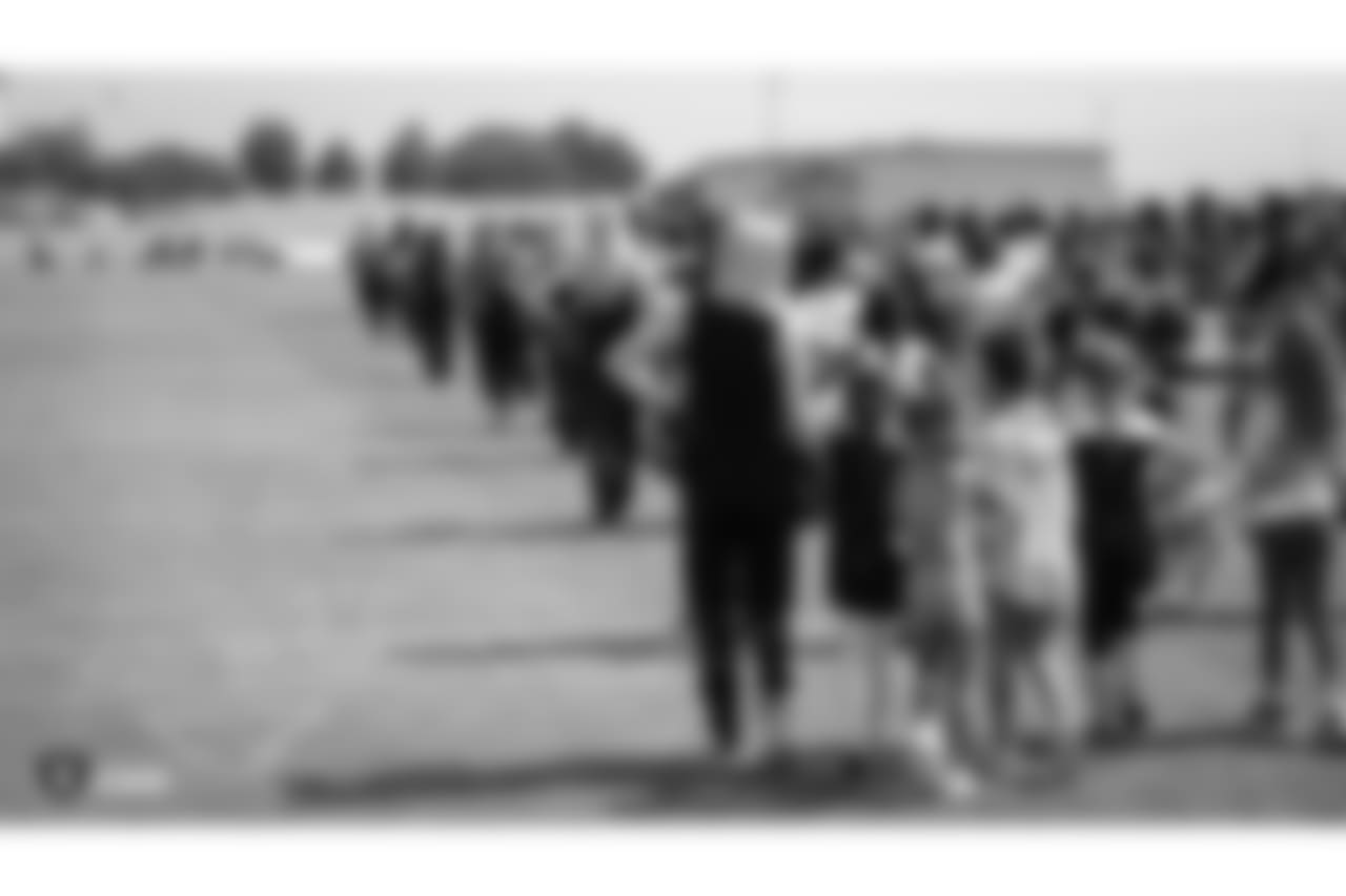 The Raiderettes, Junior Raiderettes, and parents on the second day of Junior Raiderettes practice at the Oakland Raiders Practice Facility, Sunday, August 19, 2018, in Alameda, California.
