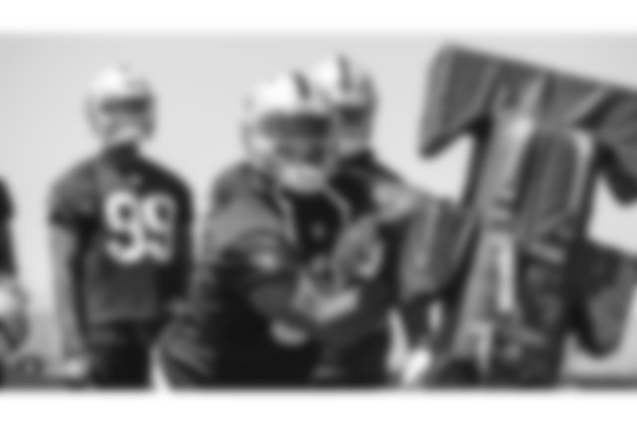 Oakland Raiders outside linebacker Bruce Irvin (51) at an Organized Team Activity (OTA) at the Oakland Raiders Practice Facility, Tuesday, June 5, 2018, in Alameda, California.