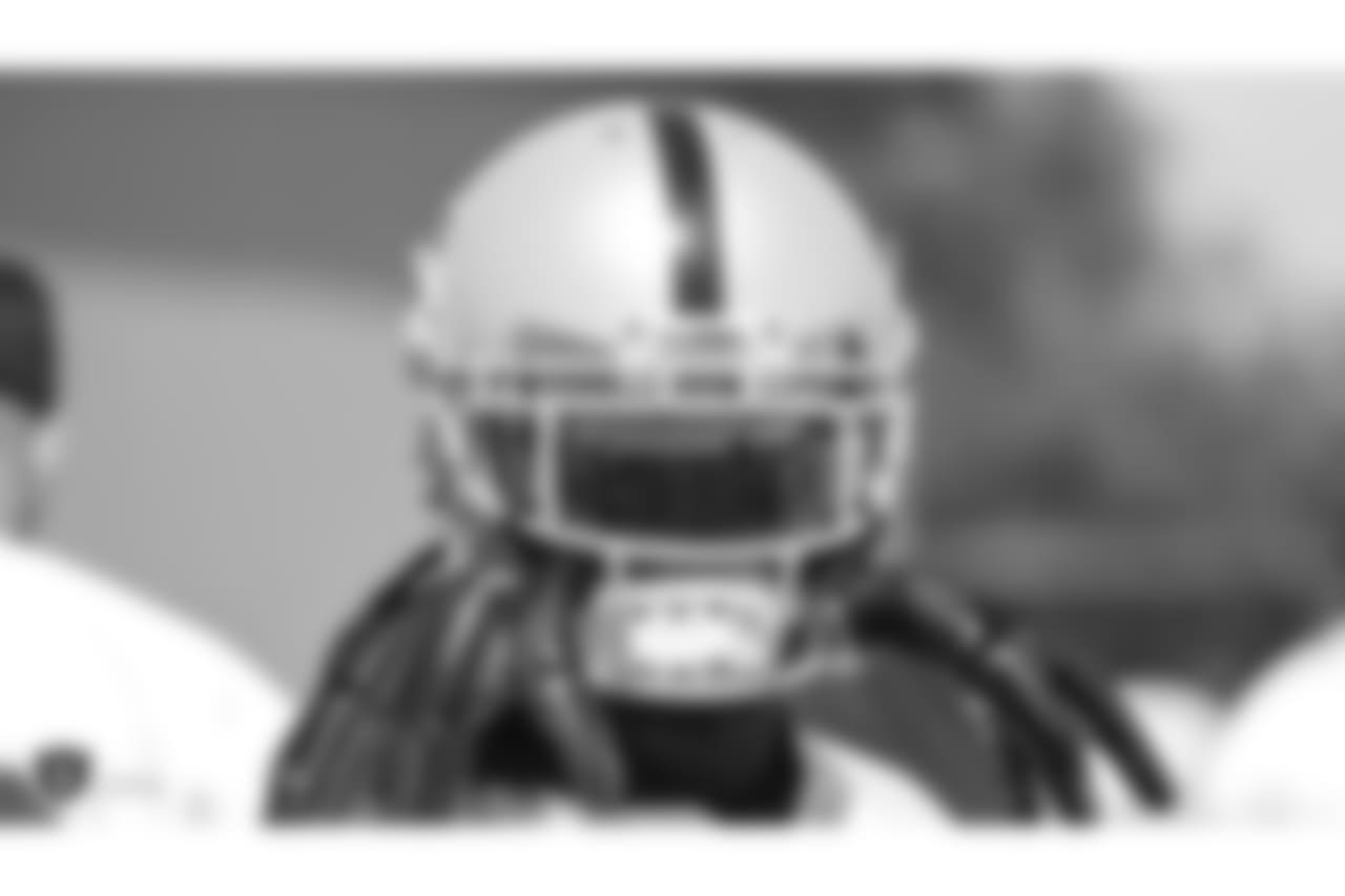 Oakland Raiders running back Marshawn Lynch (24) at an Organized Team Activity (OTA) at the Oakland Raiders Practice Facility, Monday, June 4, 2018, in Alameda, California.