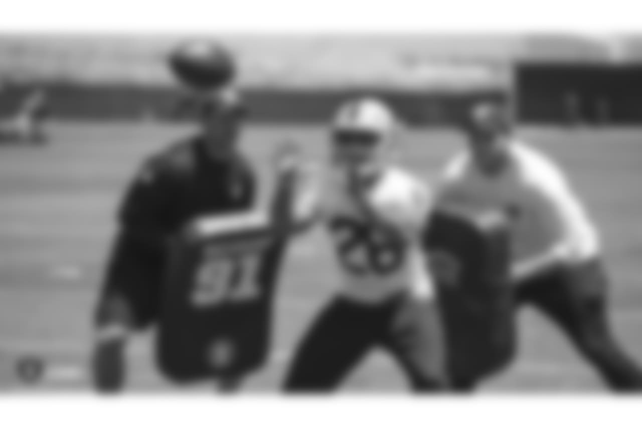 Oakland Raiders running back Doug Martin (28) at a Mandatory Minicamp at the Oakland Raiders Practice Facility, Wednesday, June 13, 2018, in Alameda, California.