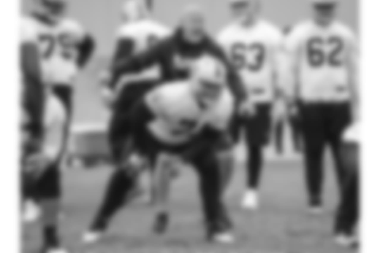 Oakland Raiders players at an Organized Team Activity (OTA) at the Oakland Raiders Practice Facility, Tuesday, May 22, 2018, in Alameda, California.