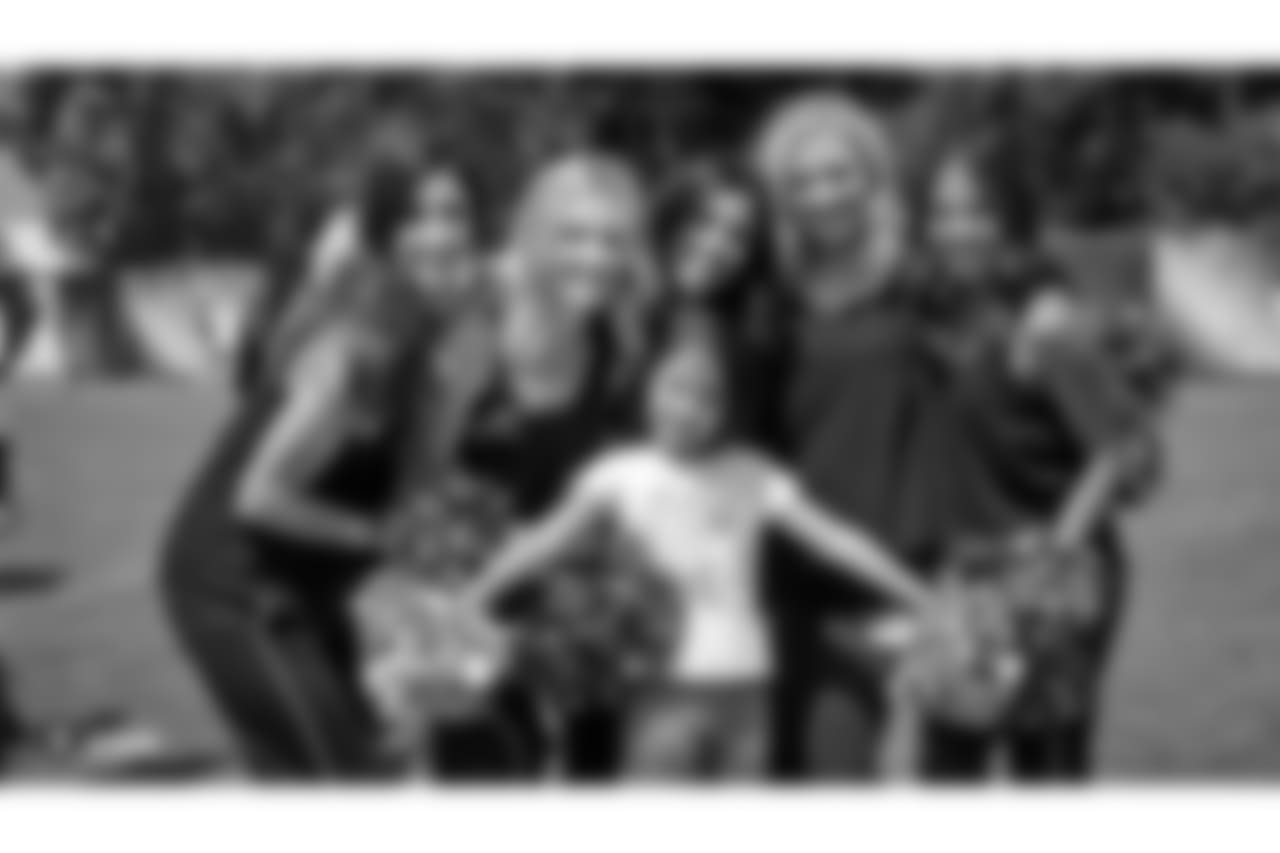 The Raiderettes, Junior Raiderettes, and parents on the second day of Junior Raiderettes practice at the Oakland Raiders Practice Facility, Sunday, August 19, 2018, in Alameda, California.