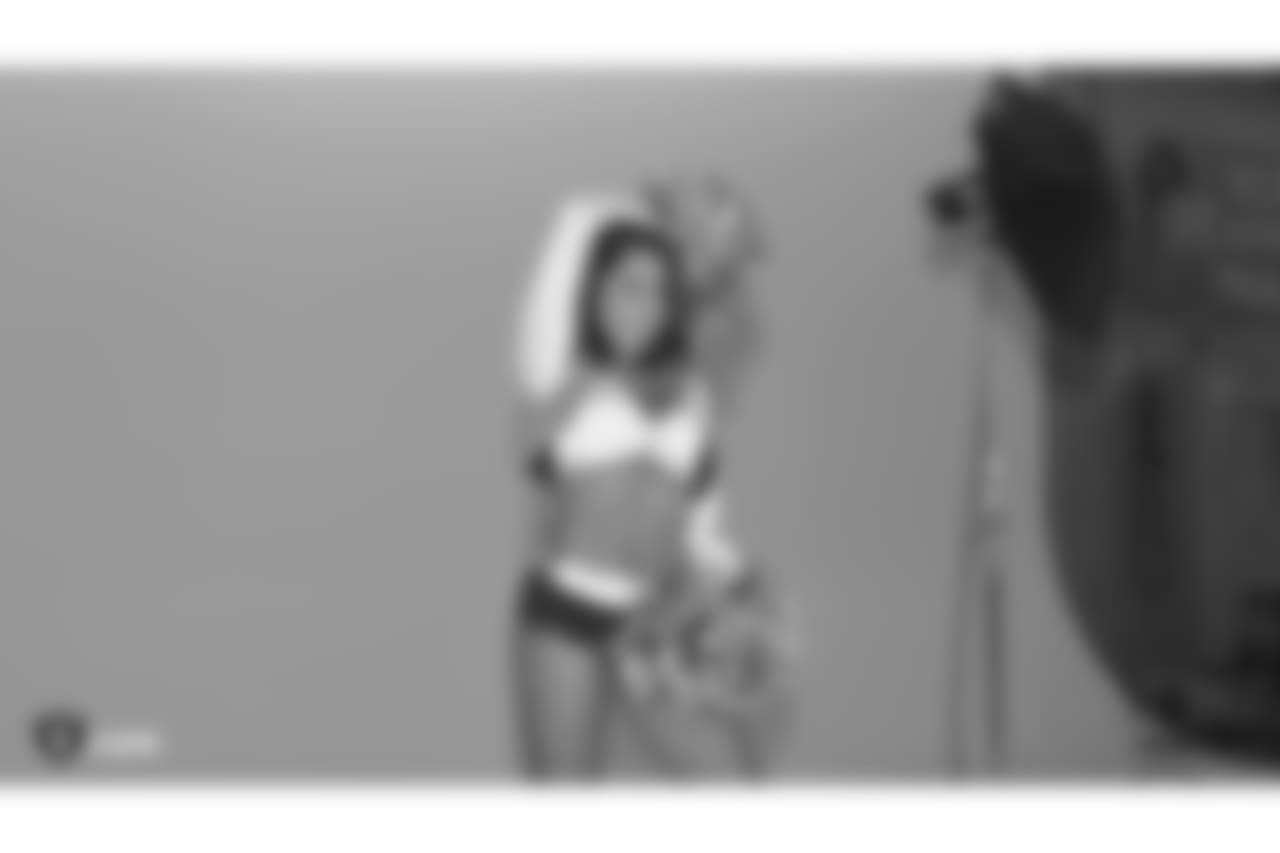 Raiderette Jenna during their media day shoots at Goal Line Productions, Sunday, July 1, 2018, in Pleasanton, California.