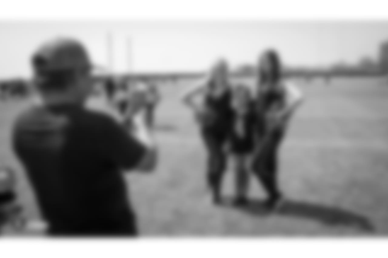 The Raiderettes, Junior Raiderettes, and parents on the second day of Junior Raiderettes practice at the Oakland Raiders Practice Facility, Sunday, August 19, 2018, in Alameda, California.
