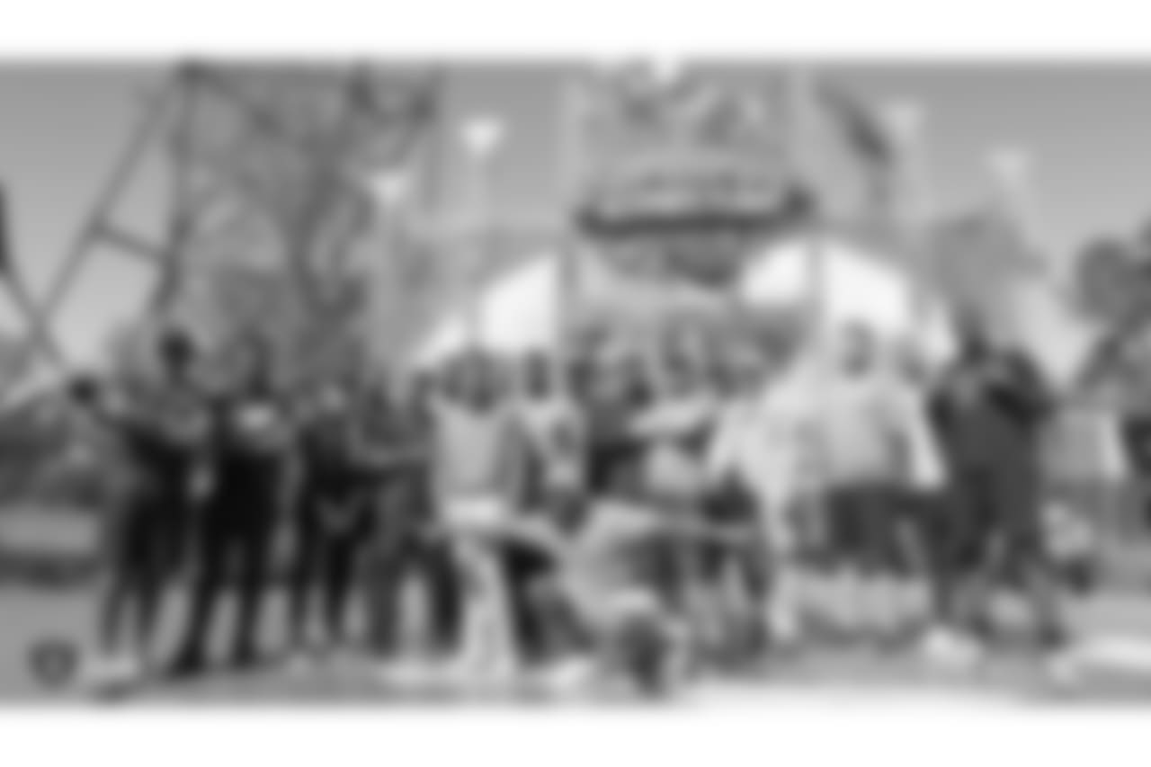 Oakland Raiders rookies enjoy a Rookie Activity, as part of Rookie Academy, at Six Flags: Discovery Kingdom, Thursday, June 21, 2018, in Vallejo, California.