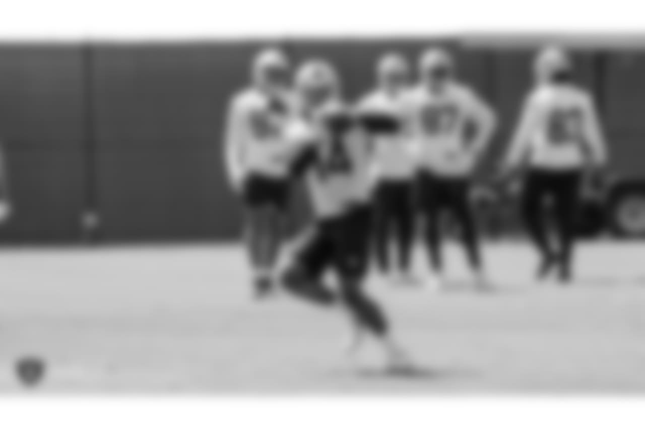 Oakland Raiders wide receiver Keon Hatcher (14) at an Organized Team Activity (OTA) at the Oakland Raiders Practice Facility, Tuesday, June 5, 2018, in Alameda, California.