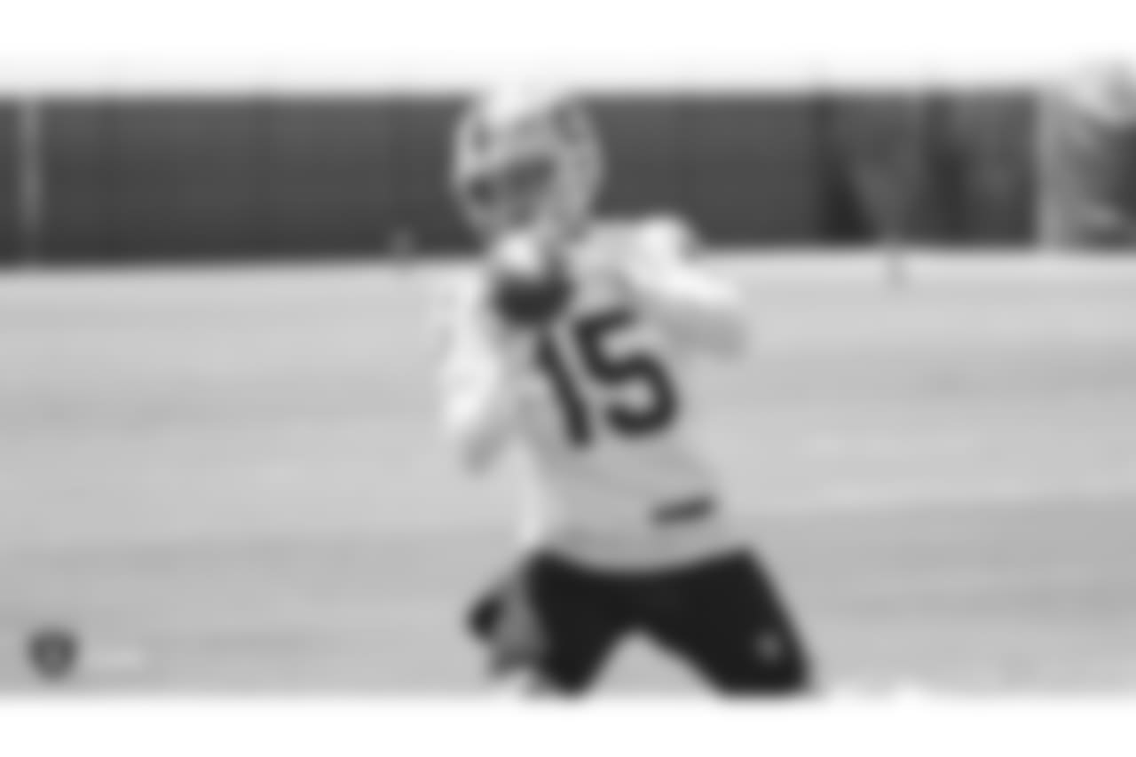 Oakland Raiders wide receiver Ryan Switzer (15) at an Organized Team Activity (OTA) at the Oakland Raiders Practice Facility, Monday, June 4, 2018, in Alameda, California.