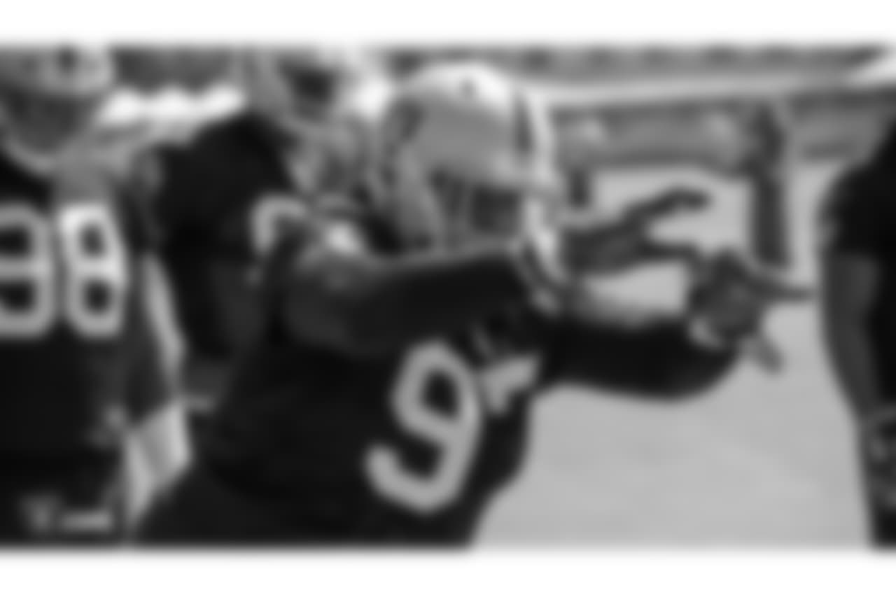 Oakland Raiders defensive end Mario Edwards Jr. (97) on the field for practice at 2018 Training Camp at The Oakland Raiders Napa Valley Training Complex, Saturday, August 4, 2018, in Napa, California.