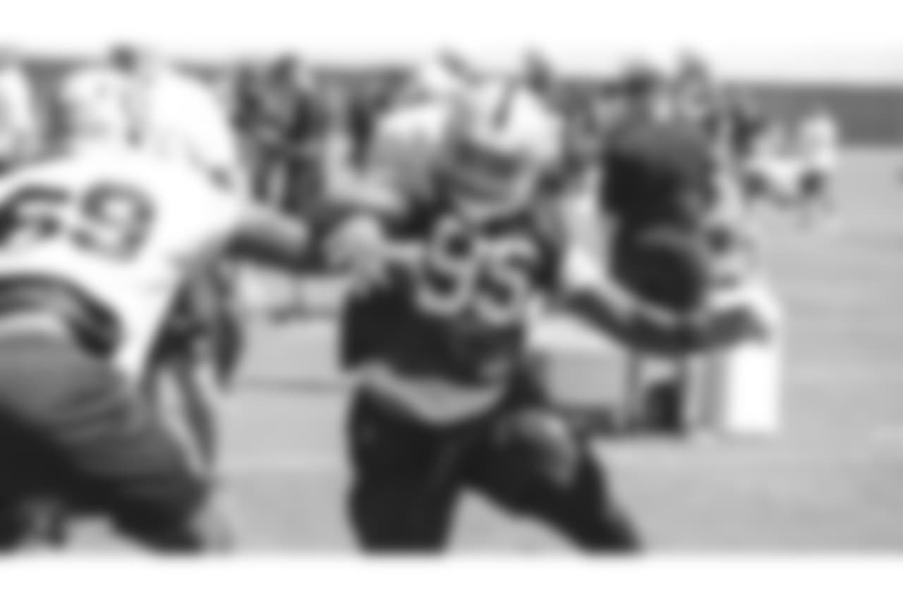 Oakland Raiders defensive end Fadol Brown (95) at a Mandatory Mini Camp at the Oakland Raiders Practice Facility, Tuesday, June 12, 2018, in Alameda, California.