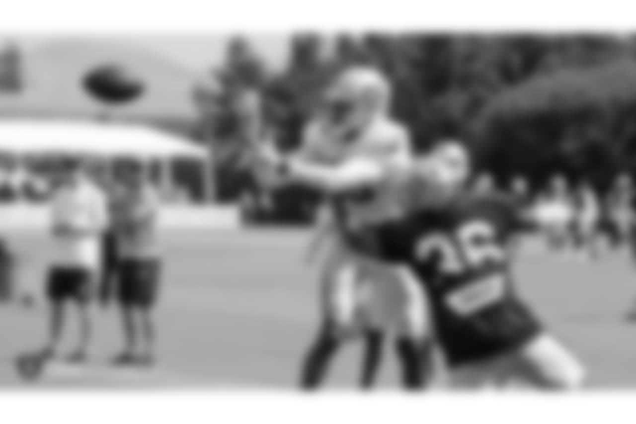 Oakland Raiders wide receiver Johnny Holton (16) on the field for practice at 2018 Training Camp at The Oakland Raiders Napa Valley Training Complex, Thursday, August 2, 2018, in Napa, California.