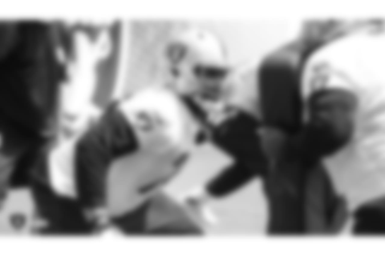 Oakland Raiders offensive tackle Vadal Alexander (74) at an Organized Team Activity (OTA) at the Oakland Raiders Practice Facility, Wednesday, June 6, 2018, in Alameda, California.