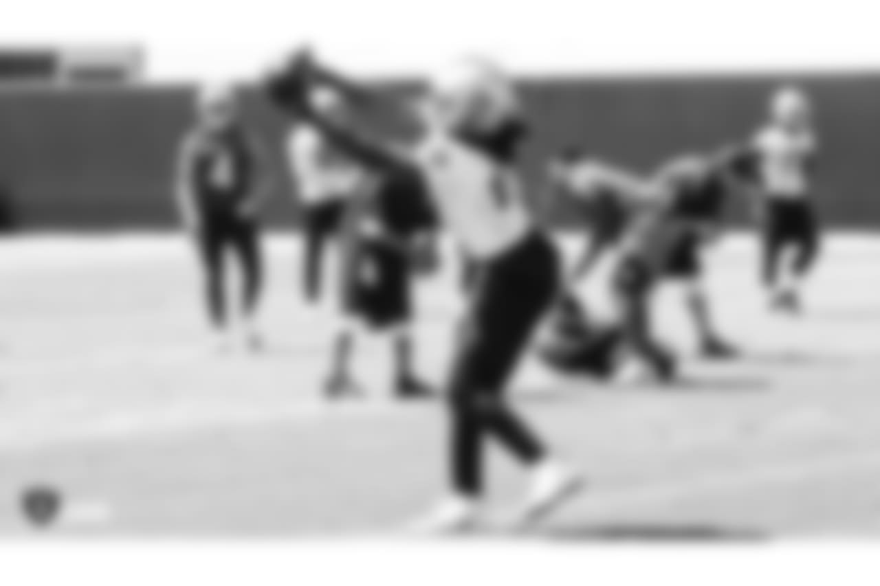 Oakland Raiders players at an Organized Team Activity (OTA) at the Oakland Raiders Practice Facility, Tuesday, May 29, 2018, in Alameda, California.