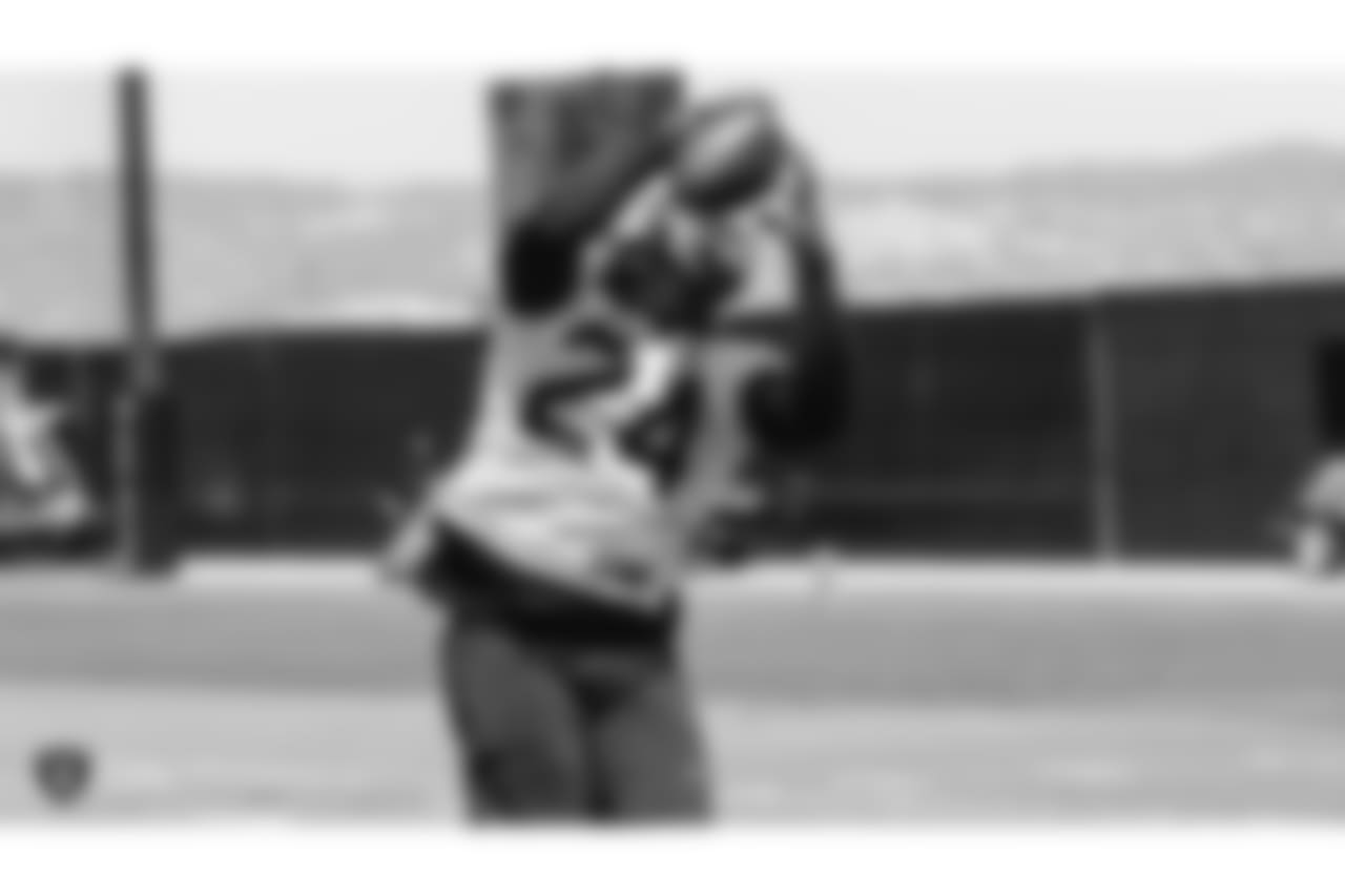 Oakland Raiders running back Marshawn Lynch (24) at a Mandatory Minicamp at the Oakland Raiders Practice Facility, Wednesday, June 13, 2018, in Alameda, California.