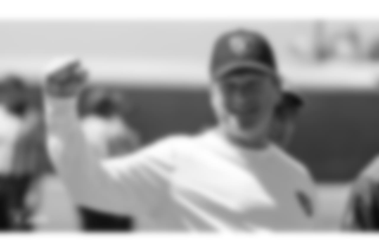 Oakland Raiders head coach Jon Gruden at an Organized Team Activity (OTA) at the Oakland Raiders Practice Facility, Monday, June 4, 2018, in Alameda, California.