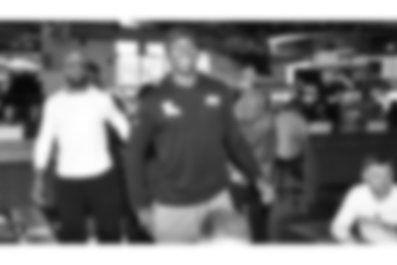 Oakland Raiders rookies attend a Player Engagement event for an evening of bowling, bocce ball, and arcade games, at Plank, Friday, May 25, 2018, in Oakland, California.