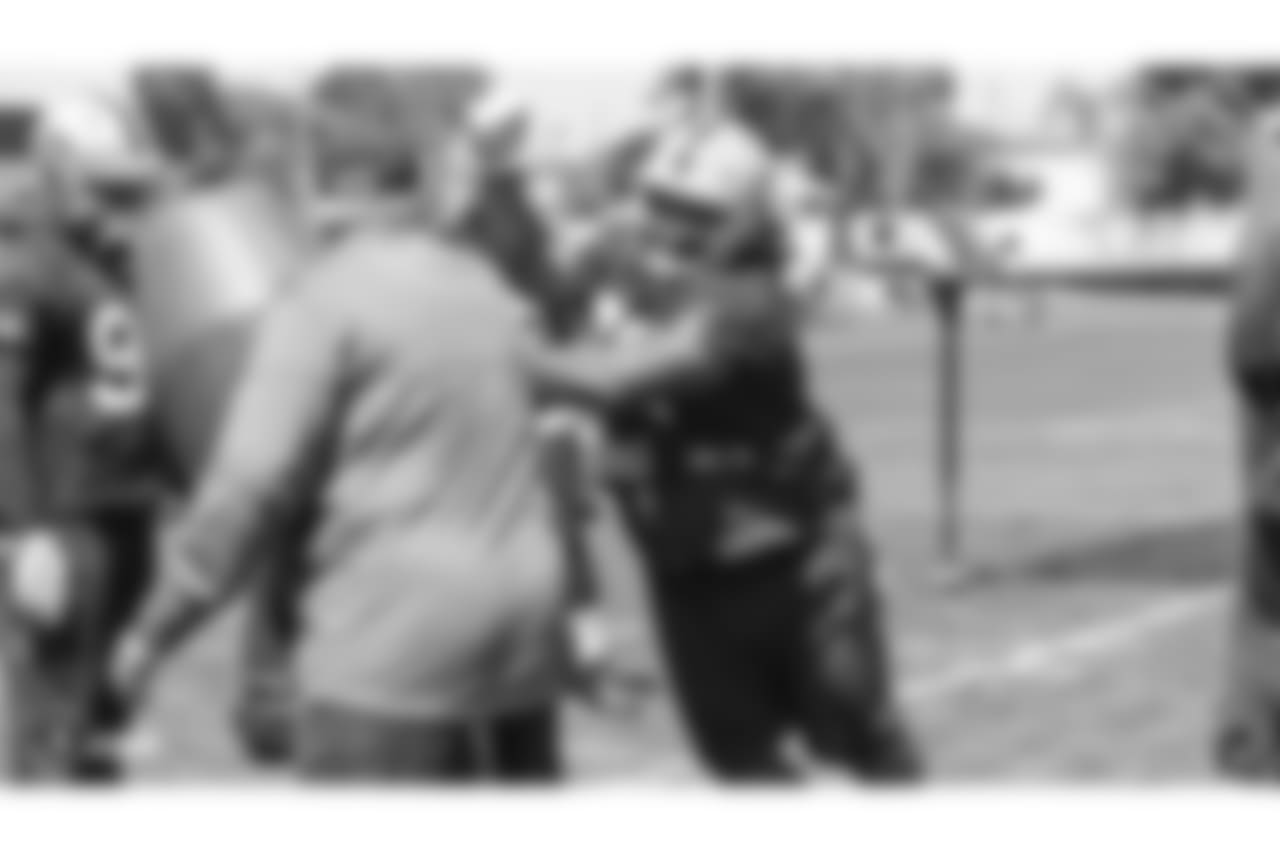 Oakland Raiders defensive tackle Justin Ellis (78) at an Organized Team Activity (OTA) at the Oakland Raiders Practice Facility, Tuesday, May 29, 2018, in Alameda, California.
