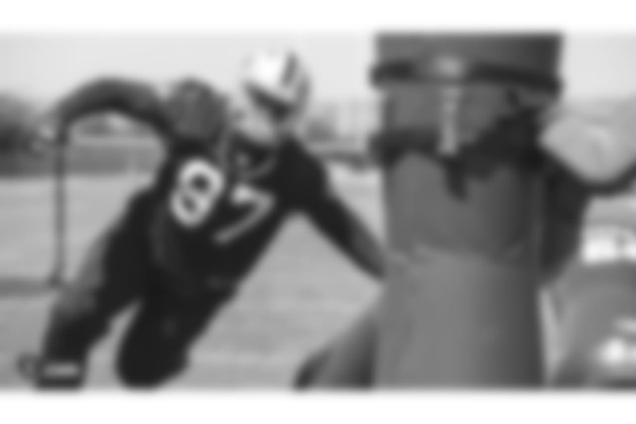 Oakland Raiders defensive end Mario Edwards Jr. (97) at a Mandatory Minicamp at the Oakland Raiders Practice Facility, Wednesday, June 13, 2018, in Alameda, California.