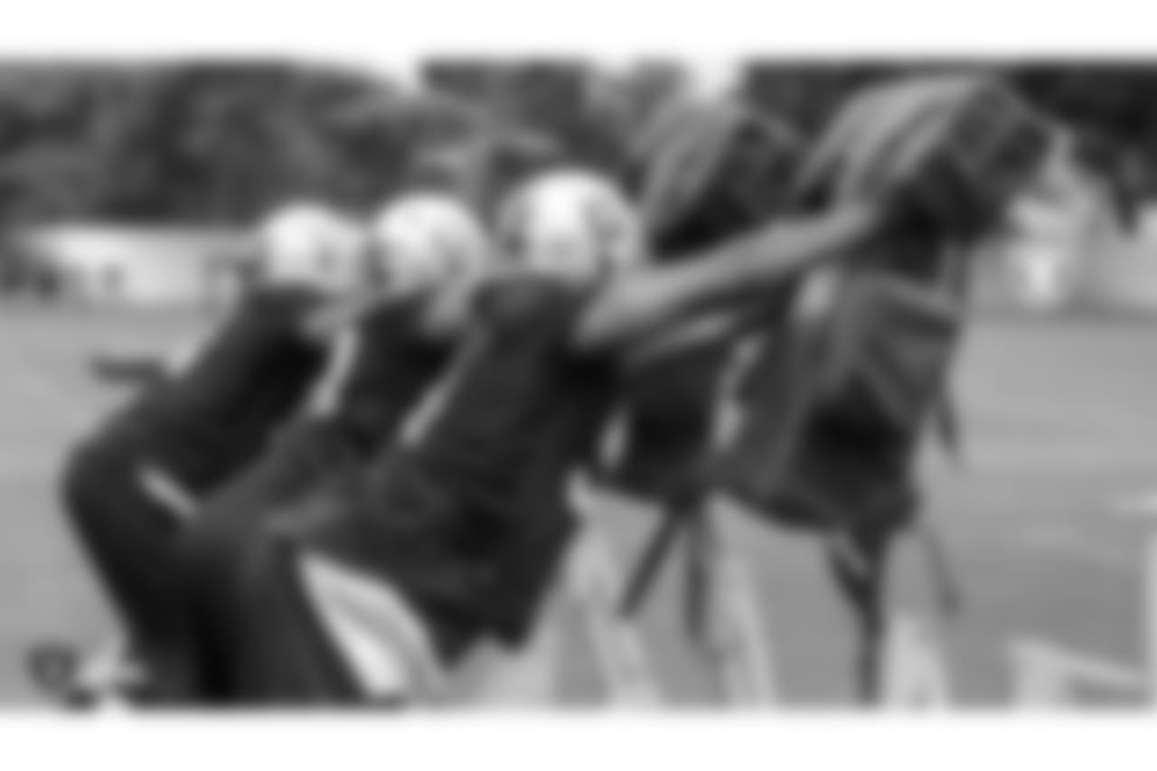 Oakland Raiders players at an Organized Team Activity (OTA) at the Oakland Raiders Practice Facility, Wednesday, May 30, 2018, in Alameda, California.