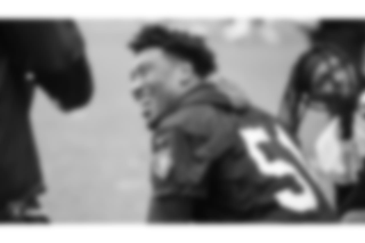 Oakland Raiders outside linebacker Bruce Irvin (51) at an Organized Team Activity (OTA) at the Oakland Raiders Practice Facility, Wednesday, May 30, 2018, in Alameda, California.