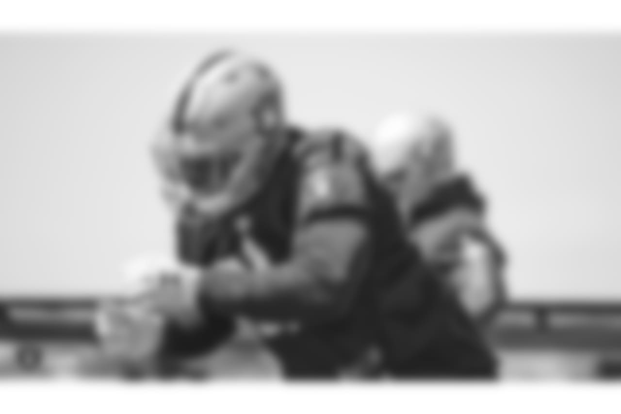 Oakland Raiders defensive tackle Treyvon Hester (90) at an Organized Team Activity (OTA) at the Oakland Raiders Practice Facility, Monday, June 4, 2018, in Alameda, California.