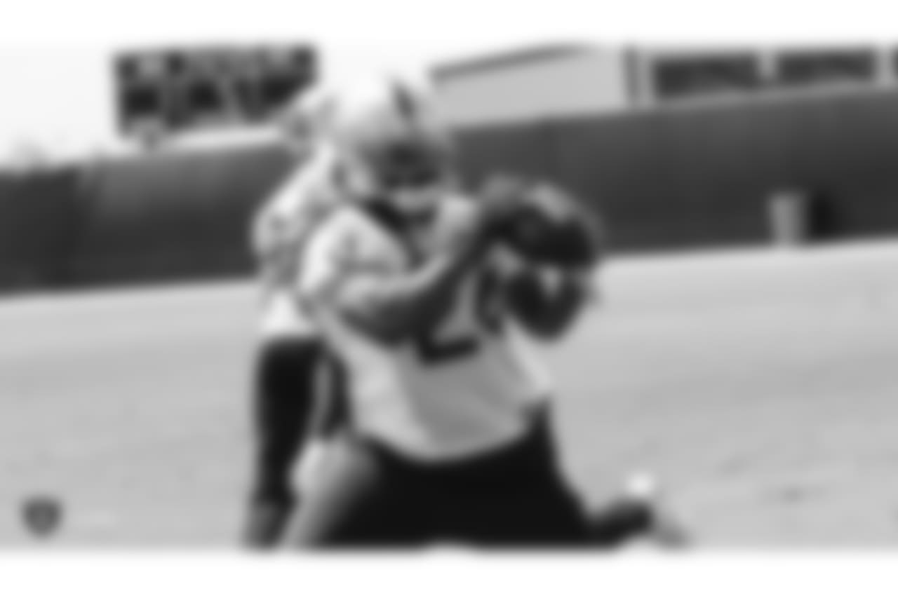 Oakland Raiders running back Marshawn Lynch (24) at an Organized Team Activity (OTA) at the Oakland Raiders Practice Facility, Wednesday, June 6, 2018, in Alameda, California.