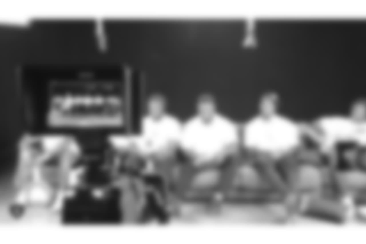 Oakland Raiders rookies enjoy a Rookie Activity, as part of Rookie Academy, at Facebook, Friday, June 23, 2018, in Menlo Park, California.