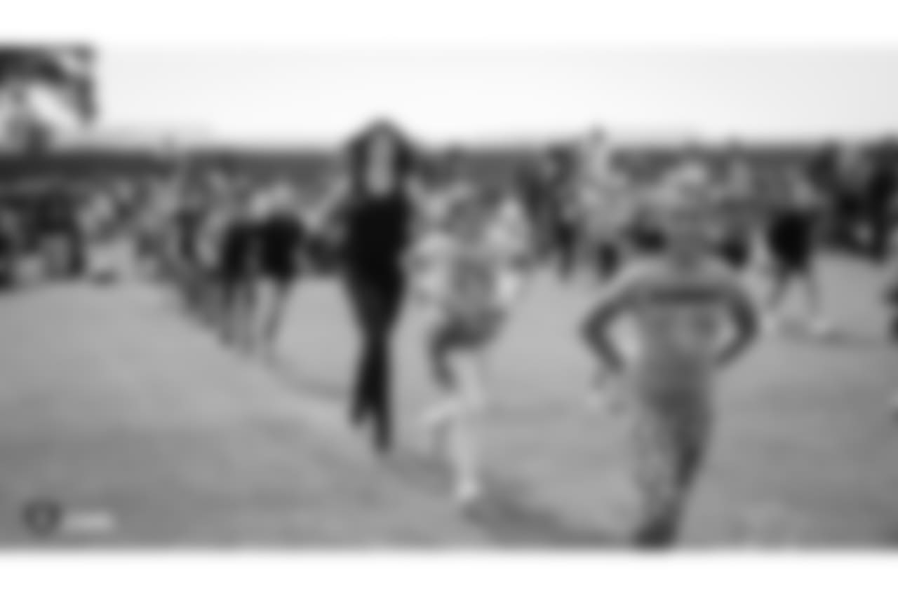 The Raiderettes, Junior Raiderettes, and parents on the second day of Junior Raiderettes practice at the Oakland Raiders Practice Facility, Sunday, August 19, 2018, in Alameda, California.