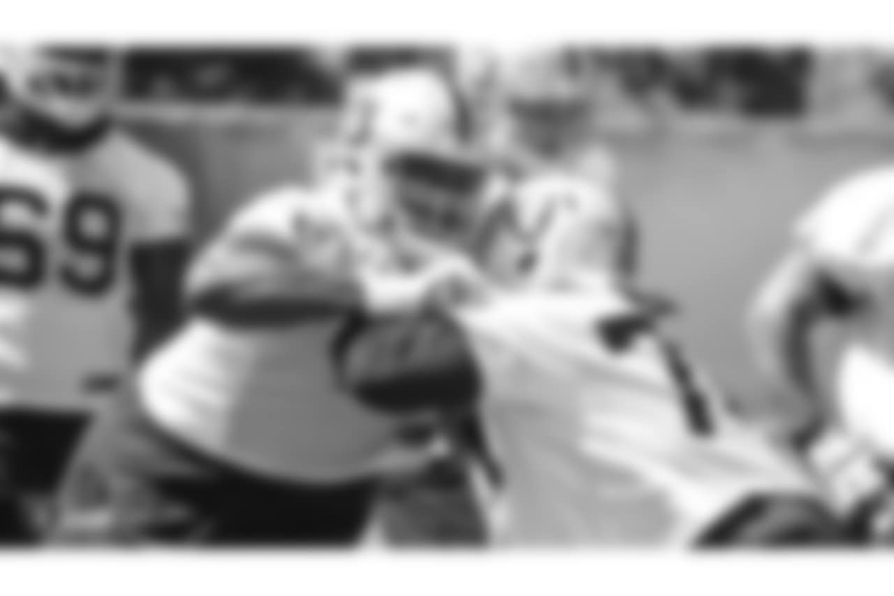 Oakland Raiders offensive guard Kelechi Osemele (70) at a Mandatory Mini Camp at the Oakland Raiders Practice Facility, Tuesday, June 12, 2018, in Alameda, California.