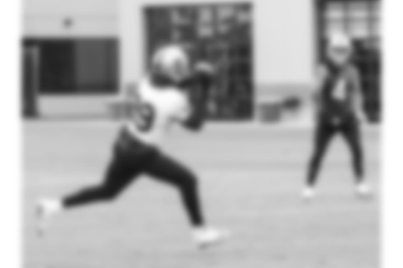 Oakland Raiders players at an Organized Team Activity (OTA) at the Oakland Raiders Practice Facility, Tuesday, May 22, 2018, in Alameda, California.