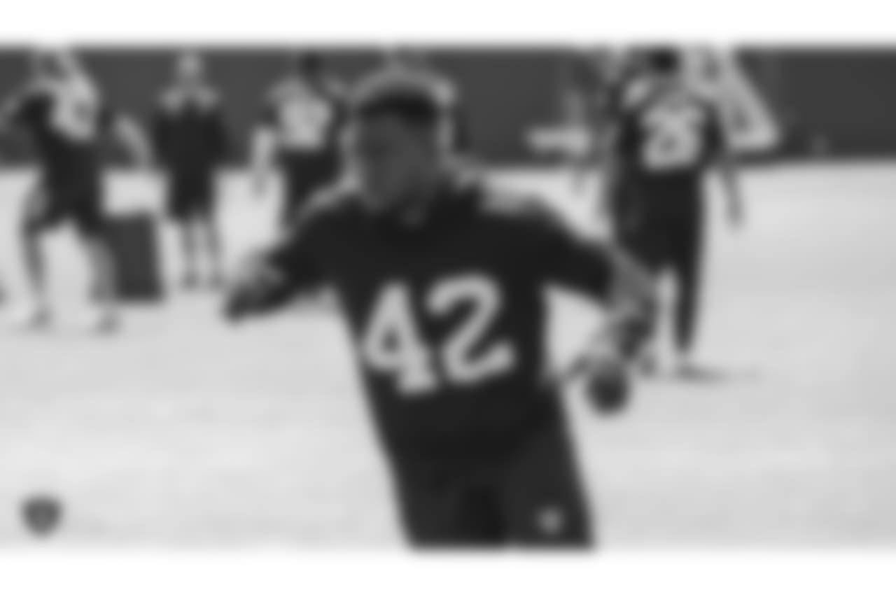 Oakland Raiders strong safety Karl Joseph (42) at an offseason program at the Oakland Raiders Practice Facility, Friday, June 1, 2018, in Alameda, California.
