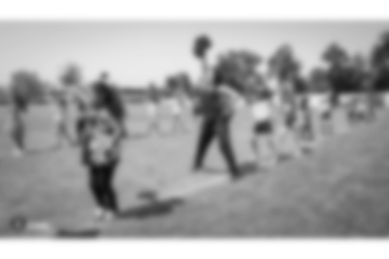 The Raiderettes, Junior Raiderettes, and parents on the second day of Junior Raiderettes practice at the Oakland Raiders Practice Facility, Sunday, August 19, 2018, in Alameda, California.
