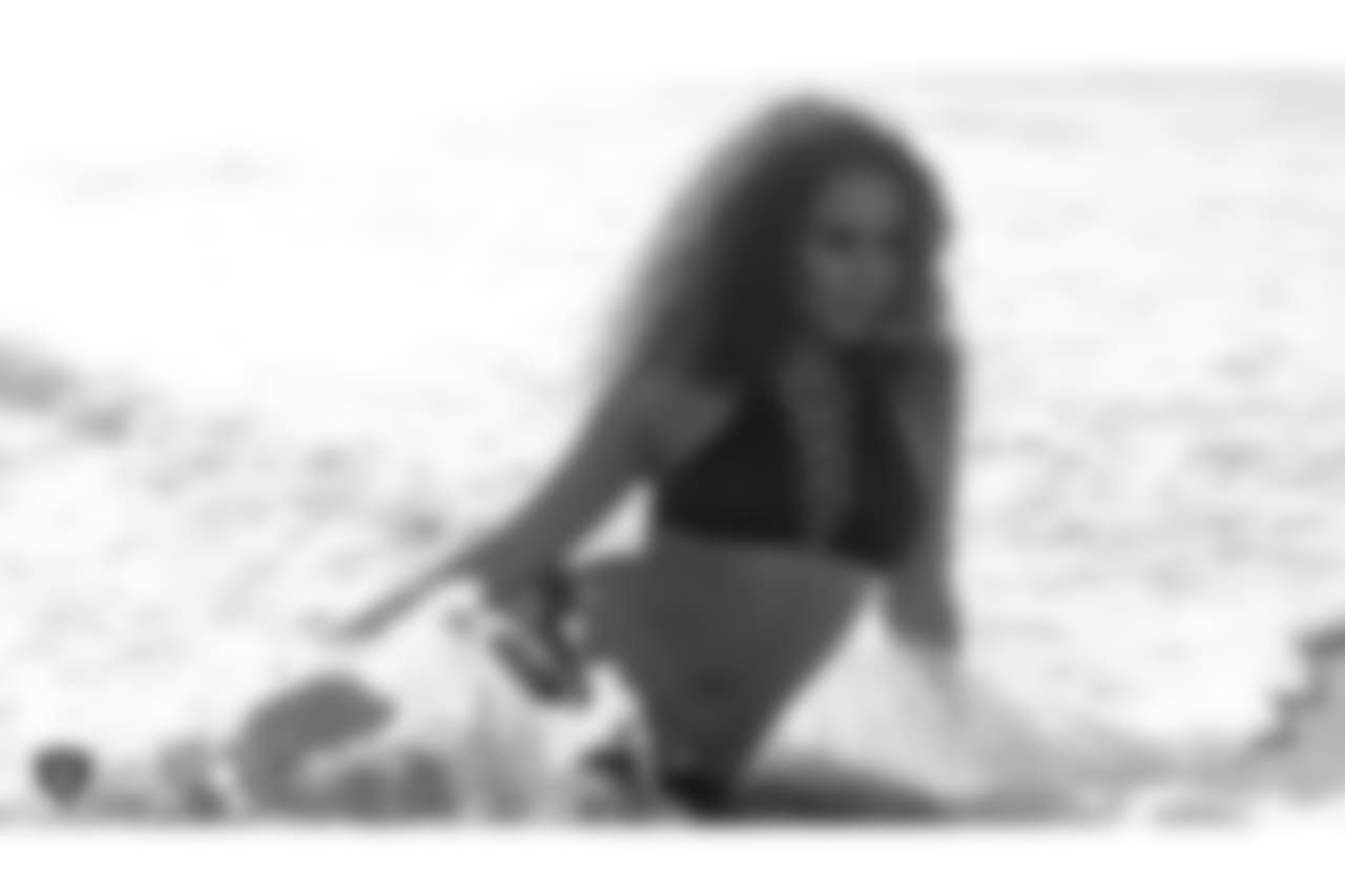 Raiderette Madyson during the 2018 Raiderettes Photoshoot, at Ocean Beach, Tuesday, June 6, 2018, in San Francisco, California.