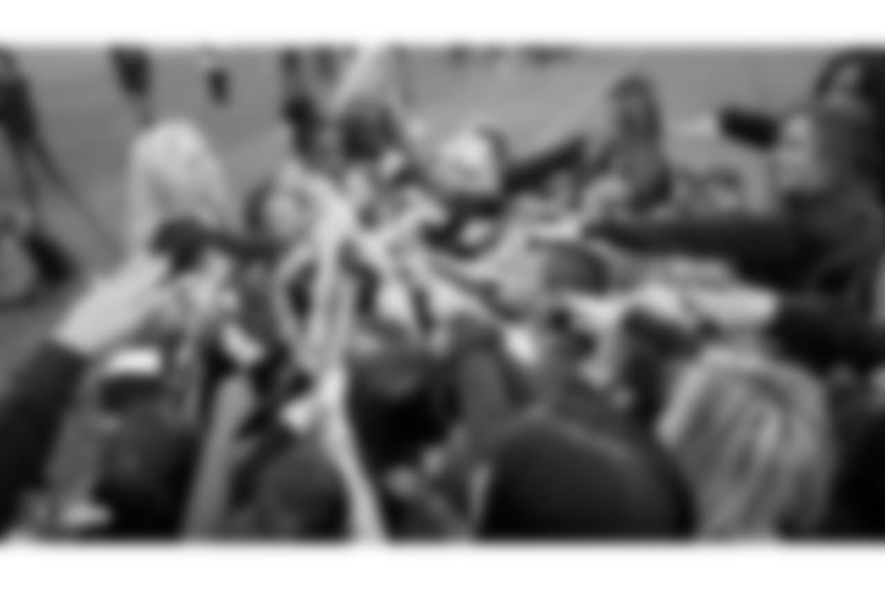 The Raiderettes, Junior Raiderettes, and parents on the second day of Junior Raiderettes practice at the Oakland Raiders Practice Facility, Sunday, August 19, 2018, in Alameda, California.