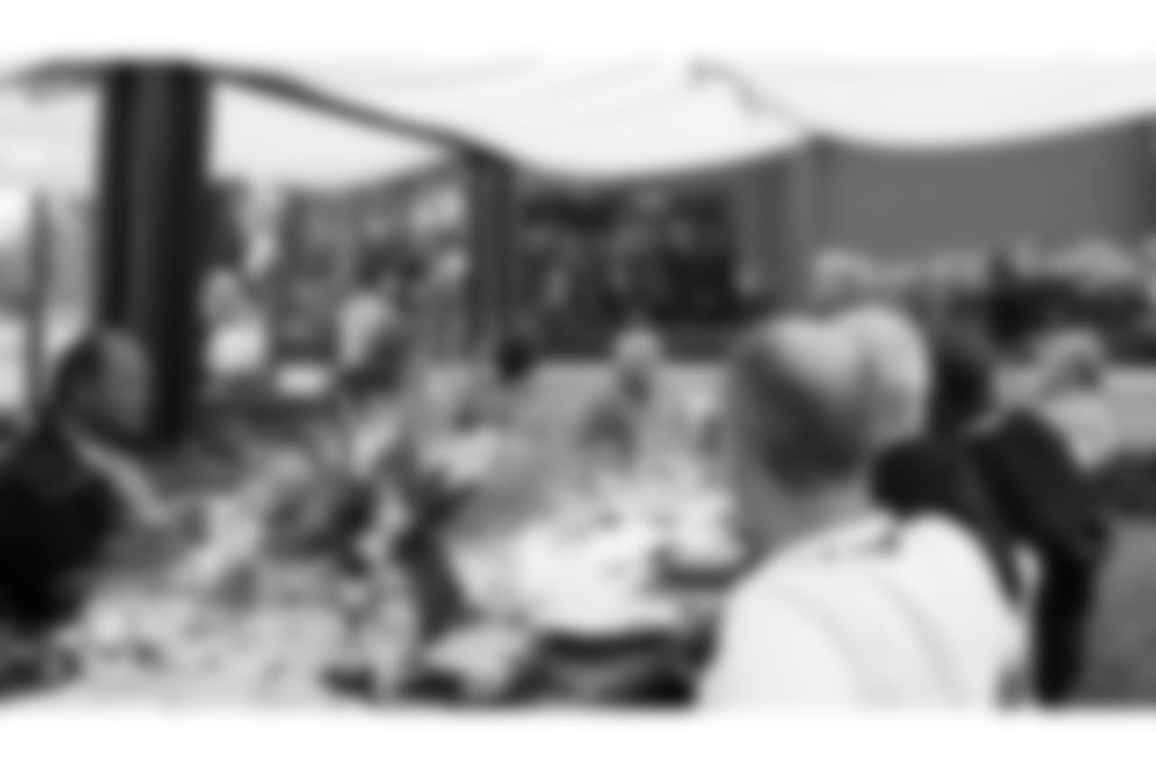 Oakland Raiders alumni, executives, staff, and special guests at an Alumni Dinner during 2018 Training Camp at Kelham Vineyards, Saturday, July 28, 2018, in Saint Helena, California.