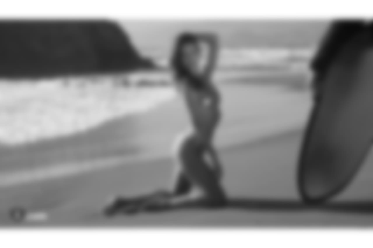 Raiderette Maddie during the 2018 Raiderettes Photoshoot, at Ocean Beach, Tuesday, June 6, 2018, in San Francisco, California.