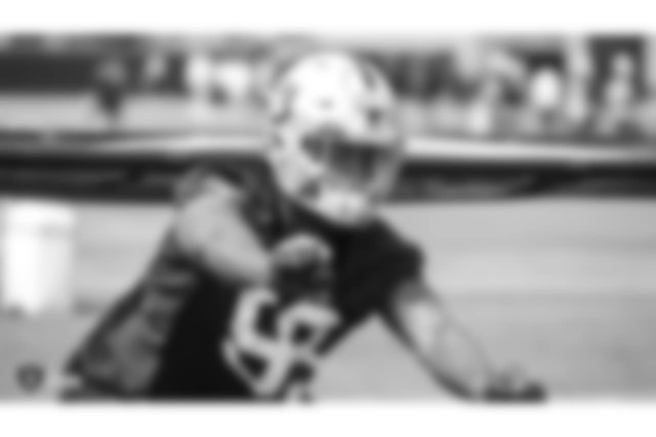 Oakland Raiders defensive end Arden Key (99) at an Organized Team Activity (OTA) at the Oakland Raiders Practice Facility, Wednesday, June 6, 2018, in Alameda, California.