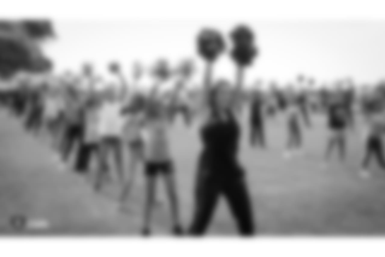The Raiderettes, Junior Raiderettes, and parents on the second day of Junior Raiderettes practice at the Oakland Raiders Practice Facility, Sunday, August 19, 2018, in Alameda, California.