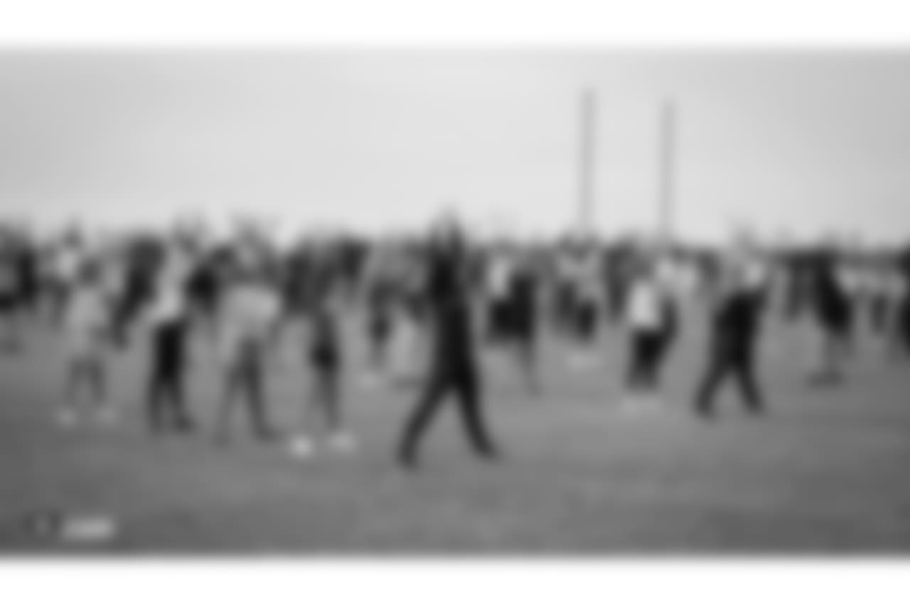 The Raiderettes, Junior Raiderettes, and parents on the second day of Junior Raiderettes practice at the Oakland Raiders Practice Facility, Sunday, August 19, 2018, in Alameda, California.