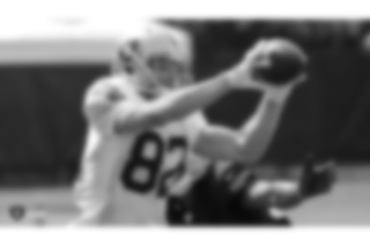 Oakland Raiders wide receiver Jordy Nelson (82) on the field for practice at 2018 Training Camp at The Oakland Raiders Napa Valley Training Complex, Wednesday, August 1, 2018, in Napa, California.