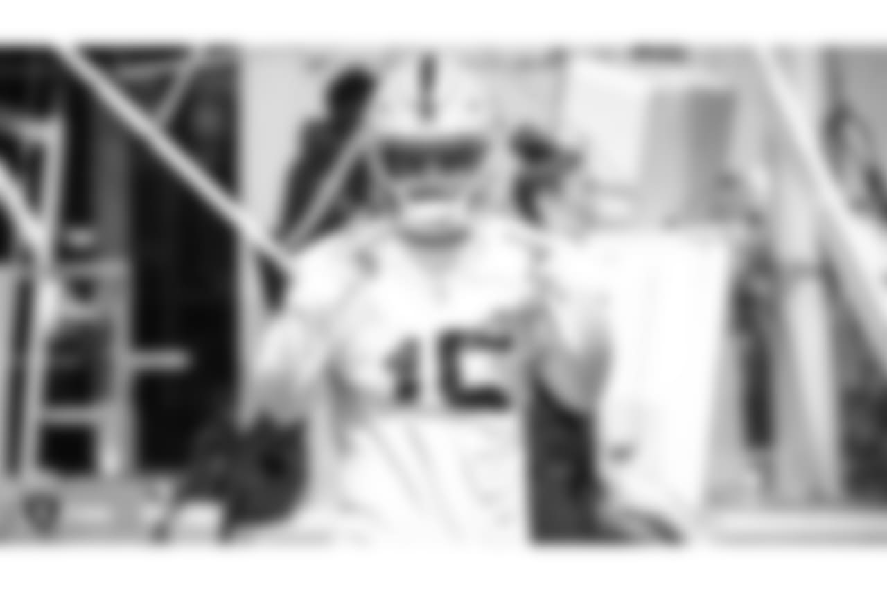 Oakland Raiders wide receiver Ryan Switzer (15) at an Organized Team Activity (OTA) at the Oakland Raiders Practice Facility, Monday, June 4, 2018, in Alameda, California.