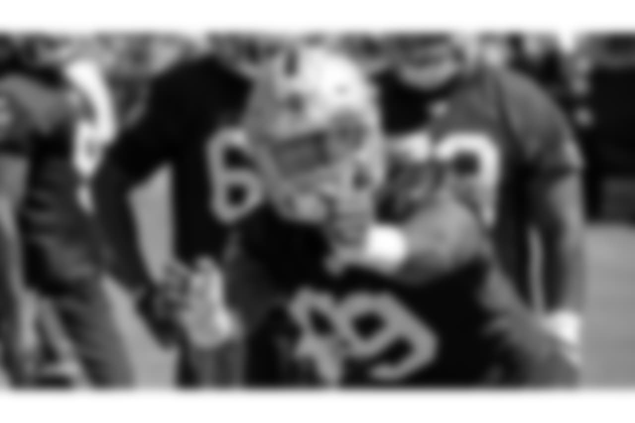 Oakland Raiders defensive end Arden Key (99) on the field for practice at 2018 Training Camp at The Oakland Raiders Napa Valley Training Complex, Saturday, August 4, 2018, in Napa, California.