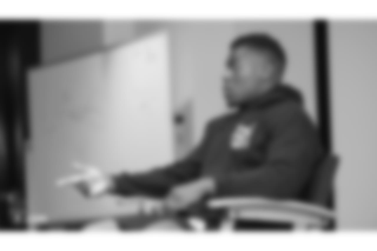 Oakland Raiders running back Jalen Richard gives 20 kids from Youth Alive, an after school program whose mission is to prevent violence and create young leaders, a tour of the Oakland Raiders Practice facility as well as conduct a question and answer session with the group, Monday, June 4, 2018, in Alameda, California.