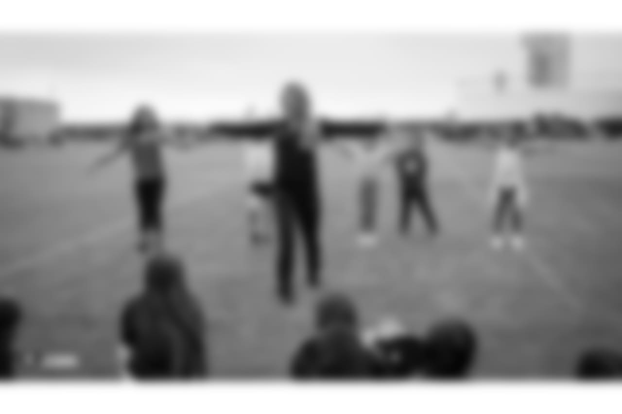 The Raiderettes, Junior Raiderettes, and parents on the second day of Junior Raiderettes practice at the Oakland Raiders Practice Facility, Sunday, August 19, 2018, in Alameda, California.