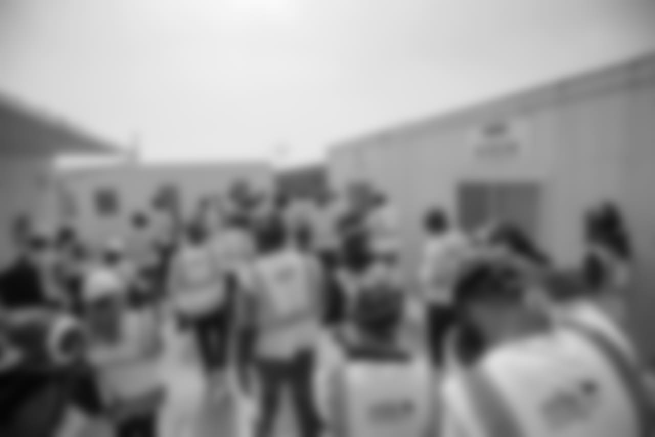 The Los Angeles Rams take a tour with the team of the new Inglewood Stadium site, Thursday June 14, 2018, in Inglewood, CA. (Jeff Lewis/Rams)