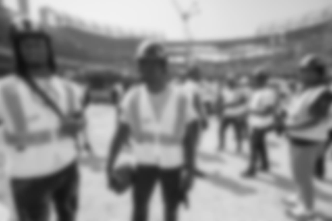 Wide receiver (12) Brandin Cooks of the Los Angeles Rams takes a tour with the team of the new Inglewood Stadium site, Thursday June 14, 2018, in Inglewood, CA. (Jeff Lewis/Rams)