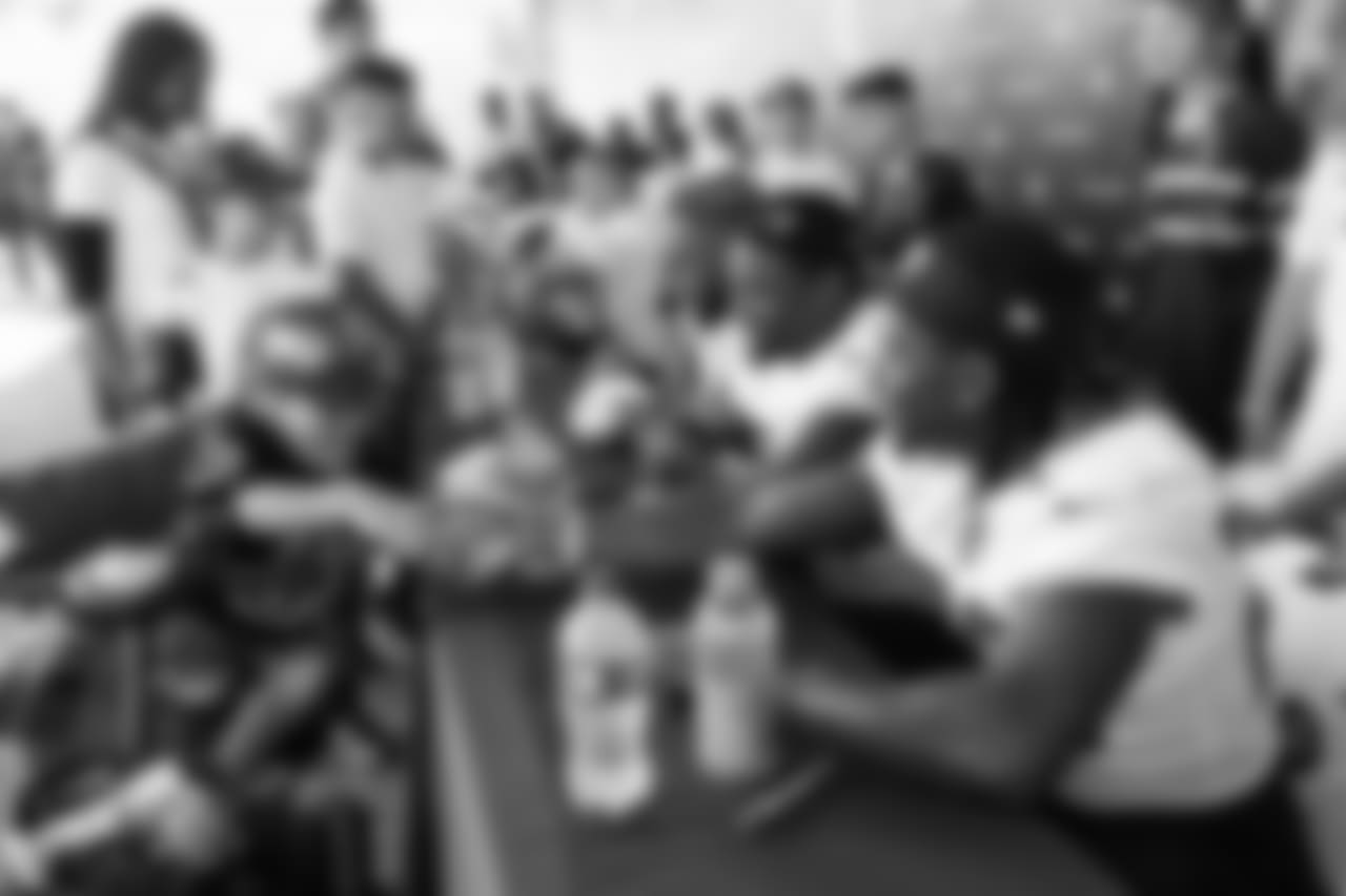 Cornerback (23) Nickell Robey-Coleman of the Los Angeles Rams signs autographs during Day 3 of Training Camp, Saturday, July 28, 2018, in Irvine, CA. (Will Navarro/Rams)