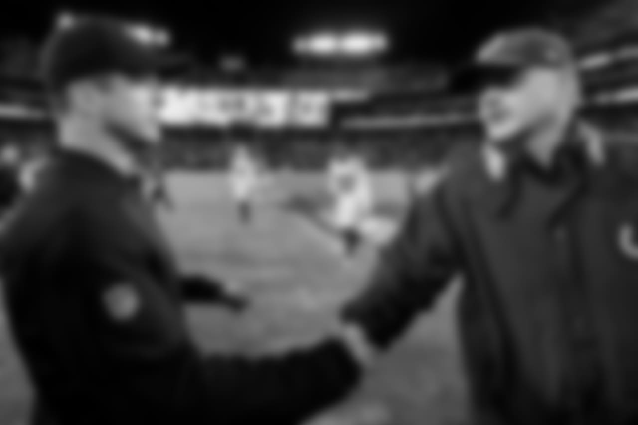 Head Coach John Harbaugh and Colts Head Coach Chuck Pagano