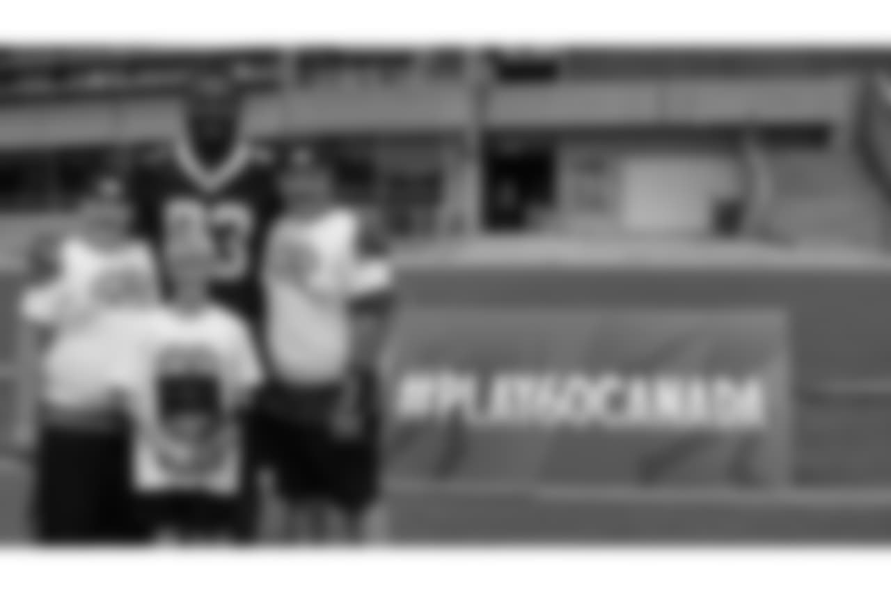 New Orleans Saints players Cameron Jordan, Terron Armstead, David Onyemata, Vonn Bell and Saints Hall of Famer Michael Lewis hosted an NFL Play 60 camp for kids in Vancouver, Canada on May 26, 2018.