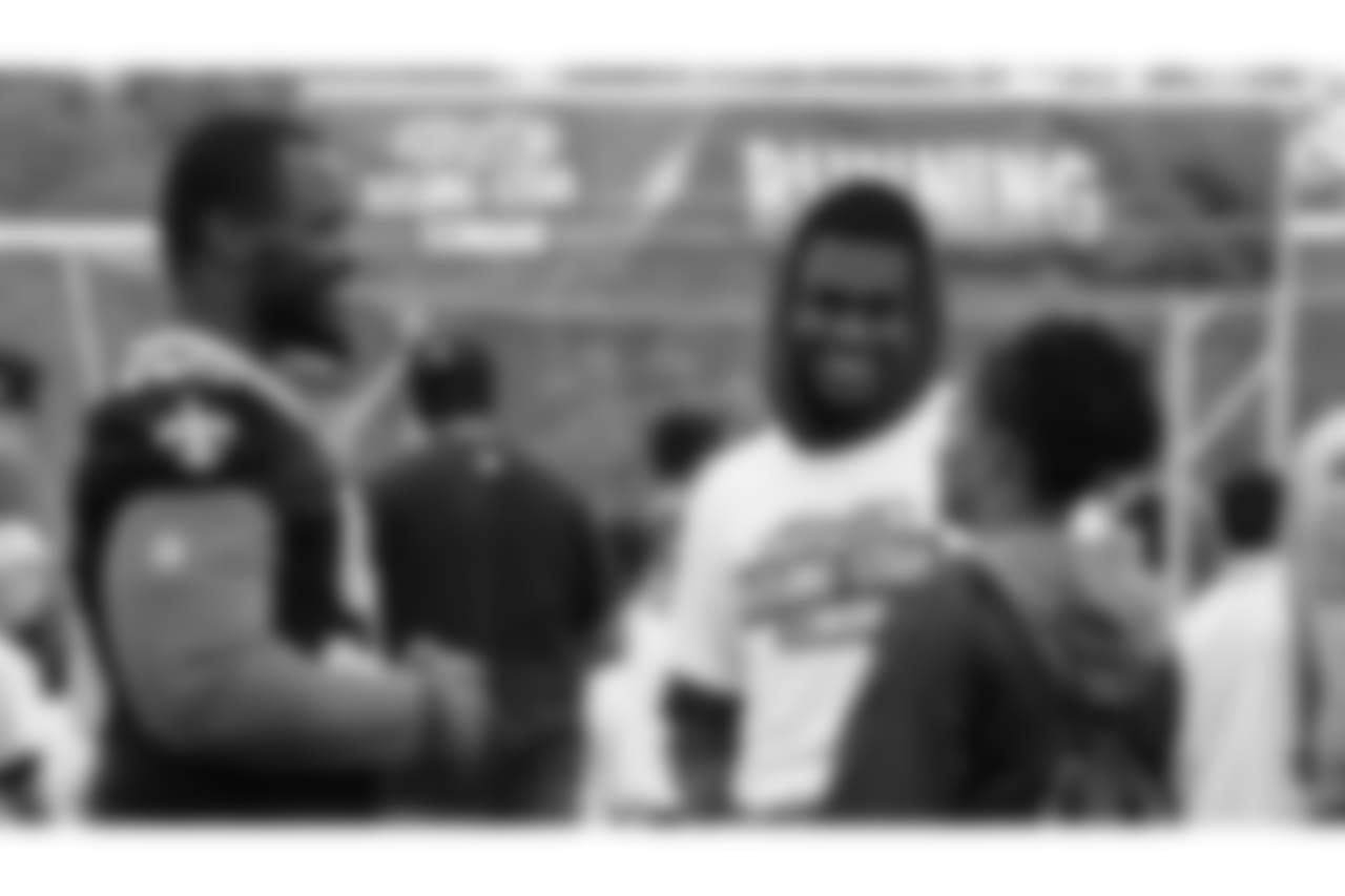 New Orleans Saints players Cameron Jordan, Terron Armstead, David Onyemata, Vonn Bell and Saints Hall of Famer Michael Lewis hosted an NFL Play 60 camp for kids in Vancouver, Canada on May 26, 2018.